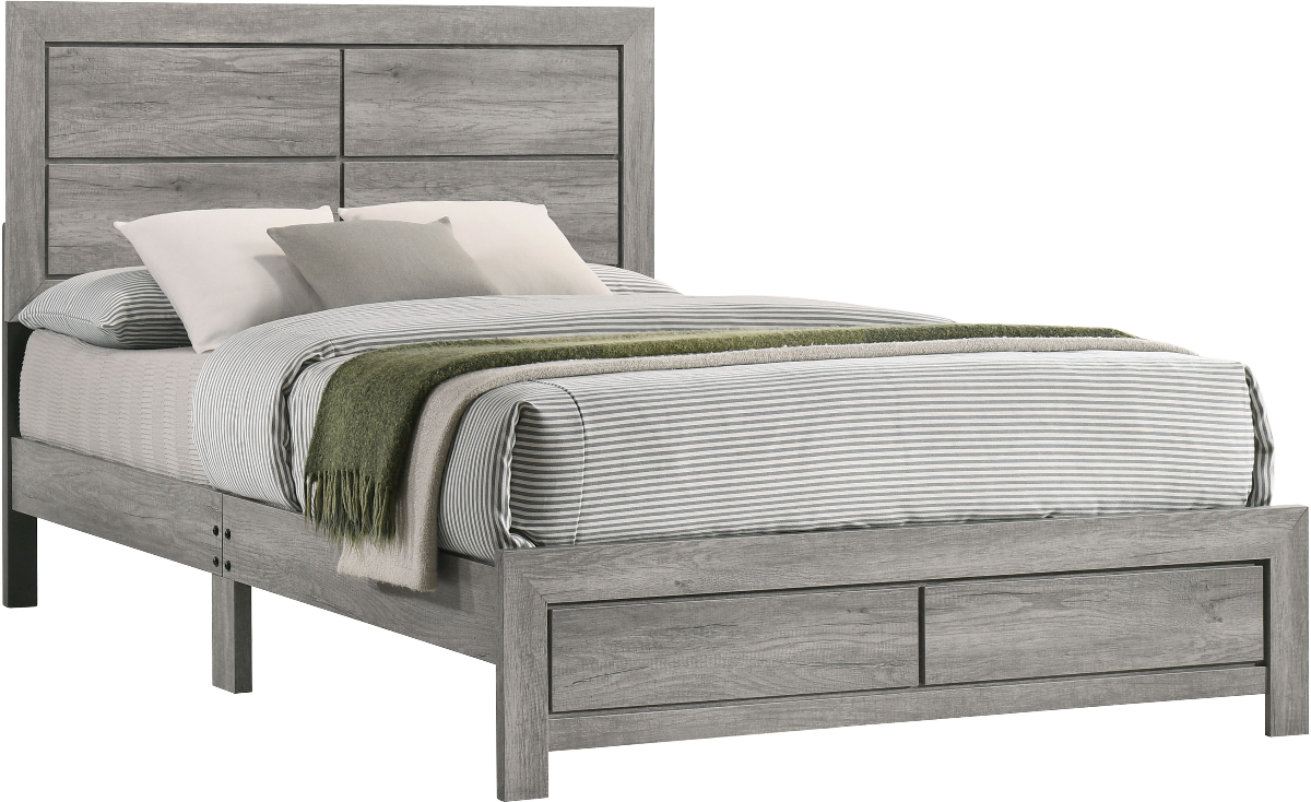 Crown Mark Hopkins Drift Wood Twin Panel Bed | Best Deals