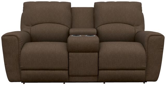 La-Z-Boy® Cassian Teak Manual Reclining Loveseat with Console-1