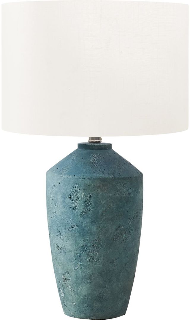Monarch Specialties Inc. Green Concrete Table Lamp with Ivory Shade-0