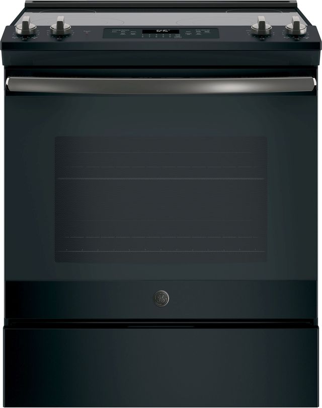GE® 30" Slide In Electric Range-Black Slate-0