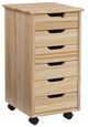 Linon Rudy Natural Rolling Storage Cart-0