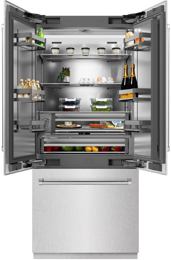ZLINE 36" 19.6 Cu. Ft. Satin Stainless Steel Built In Bottom Freezer Refrigerator-3