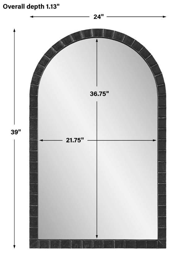 Uttermost® Dandridge Black Arch Mirror-2