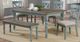 American Wholesale Furniture Kelsey Creek Rustic Dining Table with Washed Teal Base-1