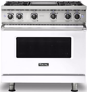 Viking® Professional 5 Series 36" White Pro Style Natural Gas Range-0