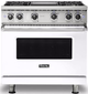 Viking® Professional 5 Series 36" White Pro Style Natural Gas Range-0