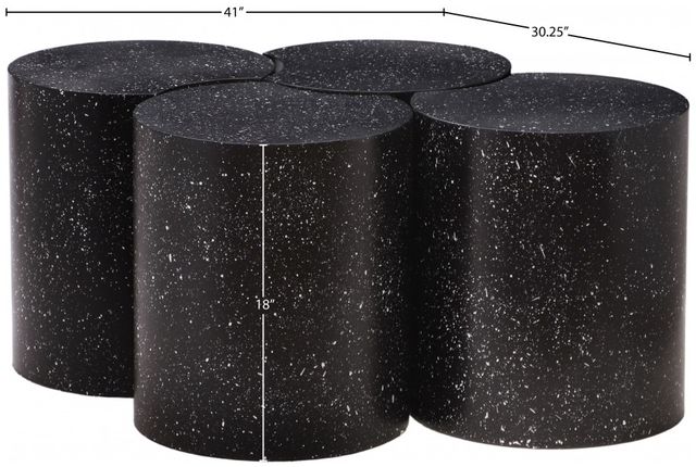 Meridian Furniture Dimple 4-Piece Black 18'' Modular Nesting Coffee Table Set-2