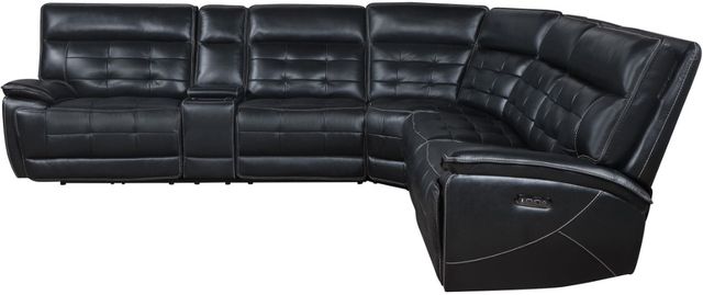 Coaster® Hewitt 3-Piece Black Dual Power Reclining L-Shape Sectional-2