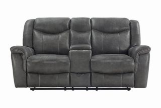 Coaster® Conrad Grey Reclining Upholstered Motion Loveseat