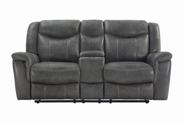 Coaster® Conrad Grey Reclining Upholstered Motion Loveseat-0