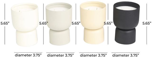 Deco Marche CosmoLiving by Cosmopolitan 4-Piece Black/Matte Gray/Tan/White 6" 2-Wick Scented Candle Set-3