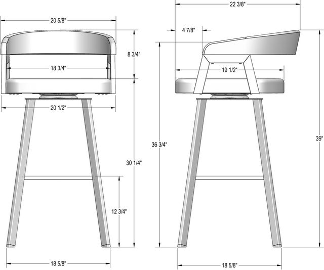Amisco Customizable Carmela Swivel Bar Stool-2