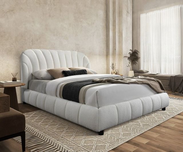 IFDC Beige/Creme Queen Arched Platform Bed-1