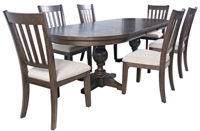Jofran Inc. Brentwood Arbor Oak 102" Double Pedestal Dining Table-0