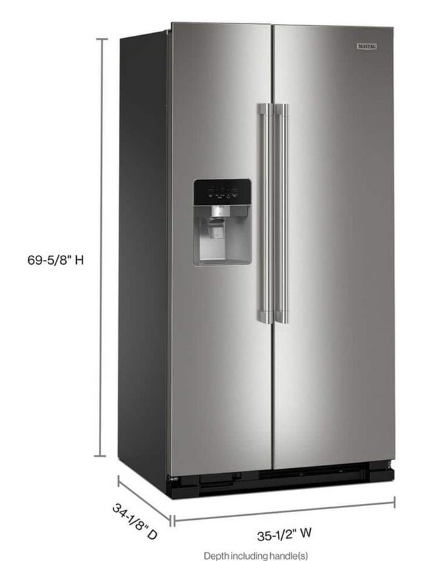 Maytag® 36 in. 24.6 Cu. Ft. Fingerprint Resistant Stainless Steel Side by Side Refrigerator -7