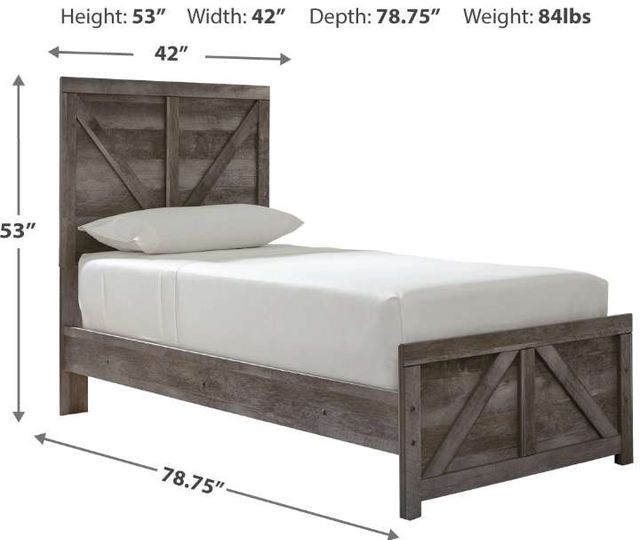 Signature Design by Ashley® Wynnlow Gray Youth Twin Crossbuck Panel Bed-2
