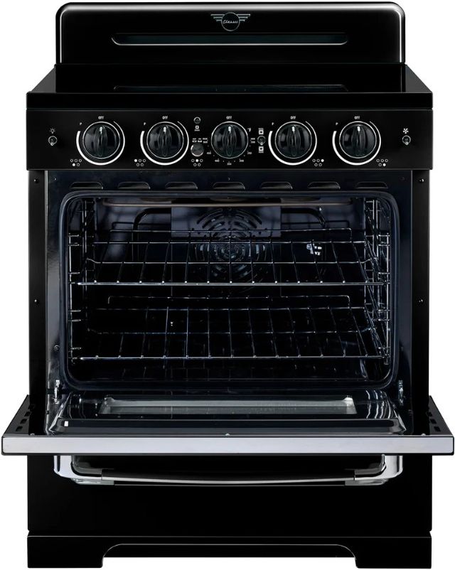 Unique® Appliances Classic Retro 30" Midnight Black Slide In Induction Range-1