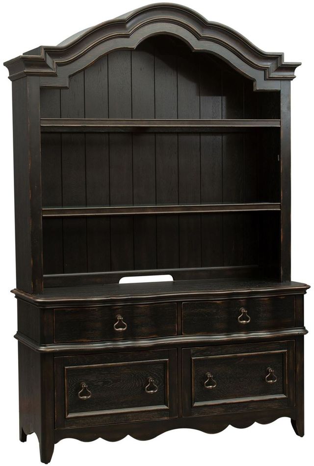 Liberty Furniture Chesapeake Wire Brushed Antique Black Credenza and Hutch-0