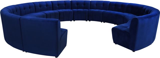 Meridian Furniture Limitless 14-Piece Navy Velvet Modular Sectional-2