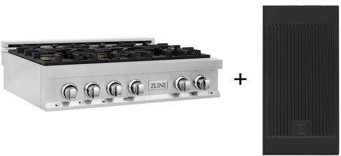 ZLINE Classic 36" Stainless Steel Gas Rangetop with Griddle-2
