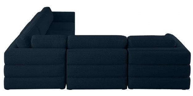Meridian Furniture Beckham 5-Piece Navy Linen Polyester Modular Sectional-1
