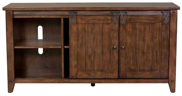 Liberty Furniture Lake House Rustic Brown Oak TV Console-0