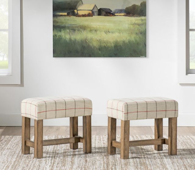 Legacy Classic Vintage Market Barnwood Oak/Beige Accent Stool-3