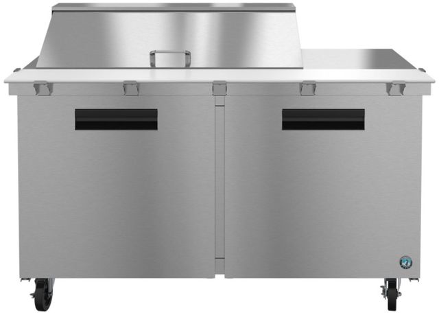 Hoshizaki 60" 17.55 Cu. Ft. Stainless Steel Two Section Mega Top Prep Table Refrigerator with Enamel Coated Evaporator Coil-0