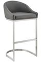 Armen Living Katherine Brushed Stainless Steel/Grey Counter Stool-0