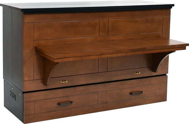 CabinetBed Inc.™ Studio Black/Cojoba Folding Queen Bed-1