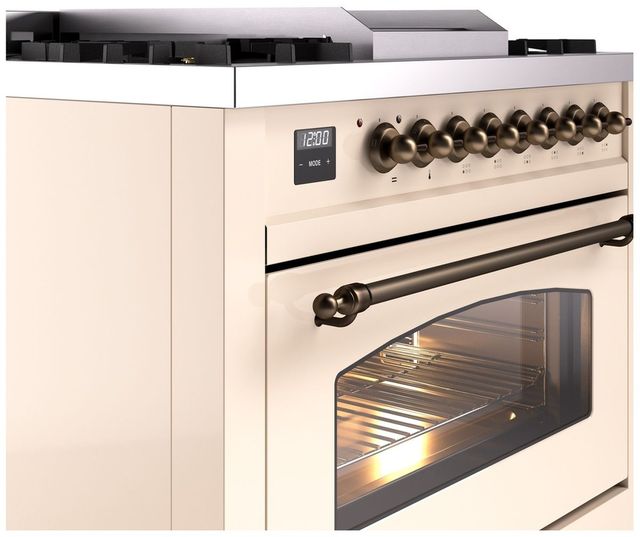 Ilve® Nostalgie II Series 36" Antique White Pro Style Dual Fuel Range-1