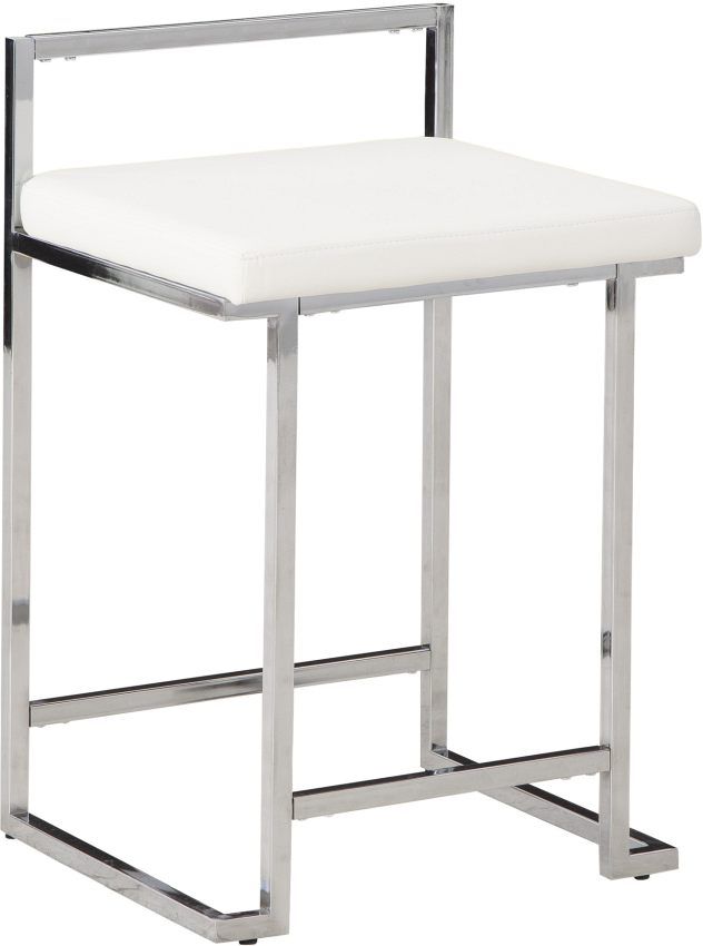 Signature Design by Ashley® Madanere White/Chrome Counter Stool-0