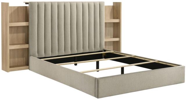 Coaster® Arielle 5-Piece Light Oak/Light Tan Eastern King Panel Bedroom Set-1