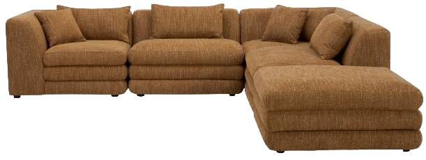 Moe's Home Collection Lowtide Dream 5-Piece Amber Glow Modular Sectional and Ottoman-1
