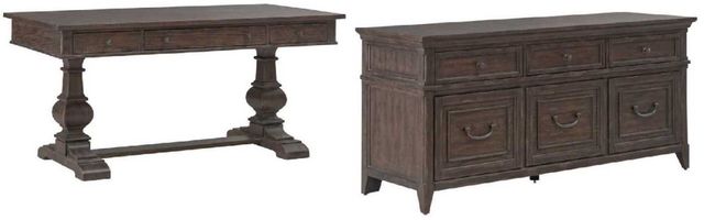 Liberty Furniture Paradise Valley 2-Piece Saddle Brown Desk Set-0