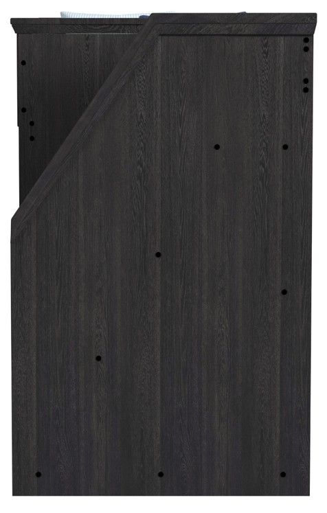 Elements International Hampton Kids Charcoal Youth Twin/Twin Bunk Bed with Staircase and Trundle-3