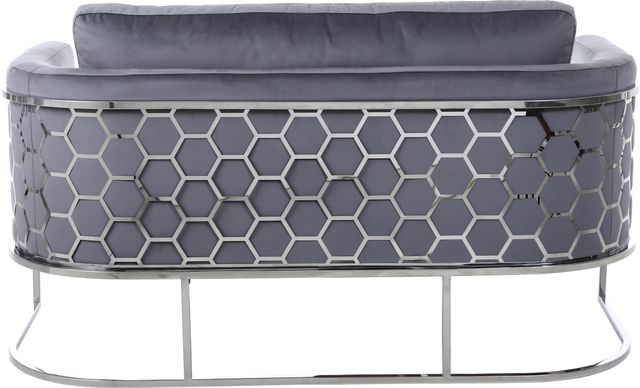 Meridian Furniture Casa Grey/Chrome Velvet Loveseat-1