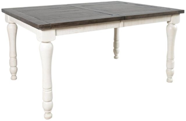Jofran Inc. Madison County Barnwood Extension Dining Table with Vintage White Base-3