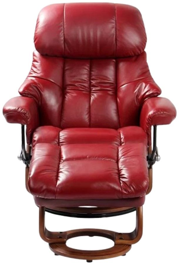 BenchMaster High Line Nicholas Ruby Red Chair and Ottoman Set-1