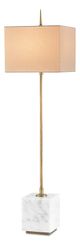 Currey & Company Thompson Brass/White Console Lamp-0