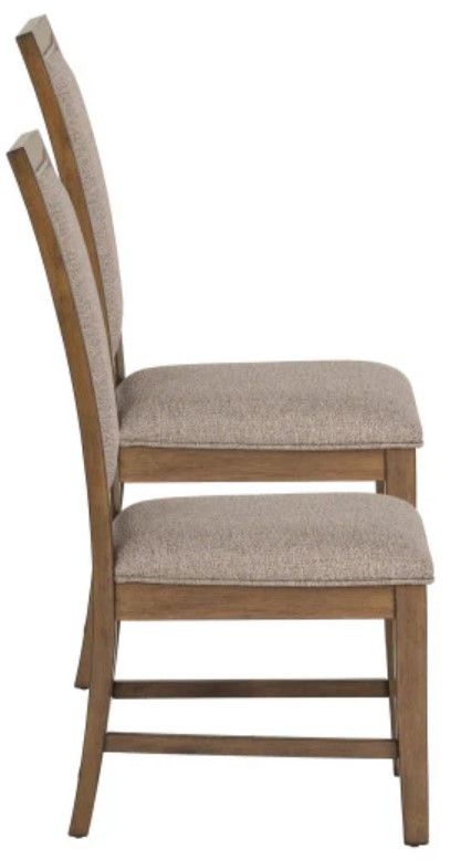 Powell® Cadeau 2-Piece Beige/Walnut Dining Side Chair Set-4
