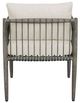 Uttermost® Borneo Dark Gray/Oyster White Wooden Outdoor Dining Arm Chair with Cushions-5