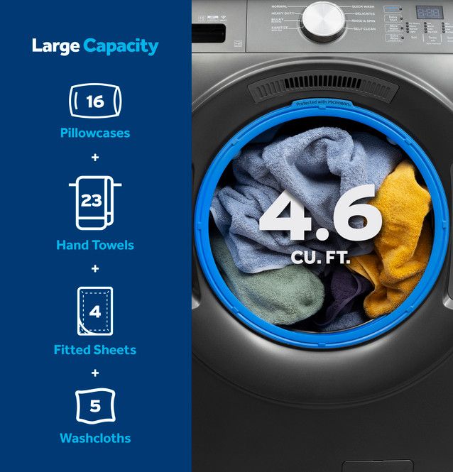 GE® 4.6 Cu. Ft. Carbon Graphite ENERGY STAR®  Front Load Washer UltraFresh Vent System with OdorBlock™ -4