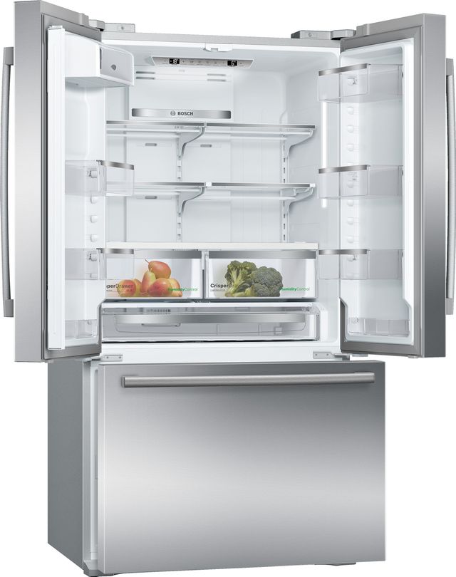 Bosch® 800 Series 20.7 Cu. Ft. Counter Depth 3 Door Refrigerator-Stainless Steel-3