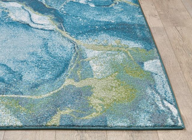 KAS Rugs Illusions Teal Stone 5'x8' Area Rug-1