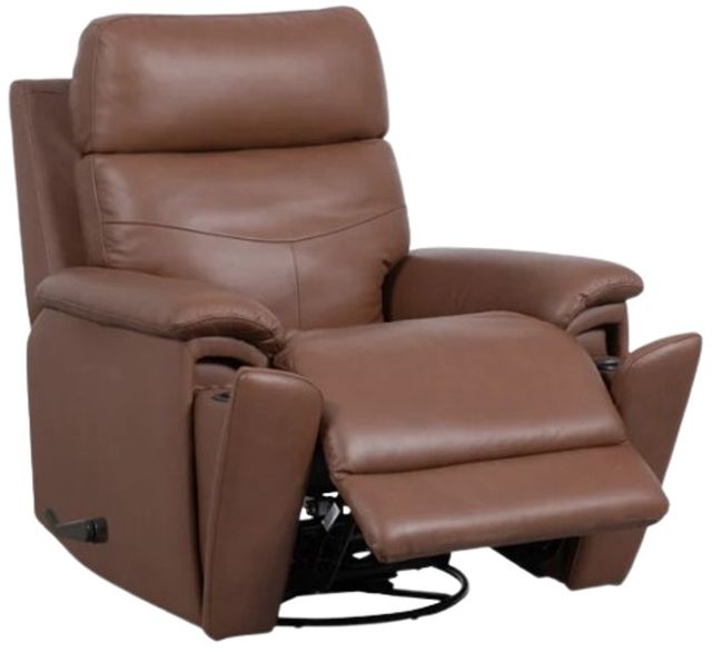 Flexsteel® Customizable Refined Leather Manual Swivel Gliding Recliner-2
