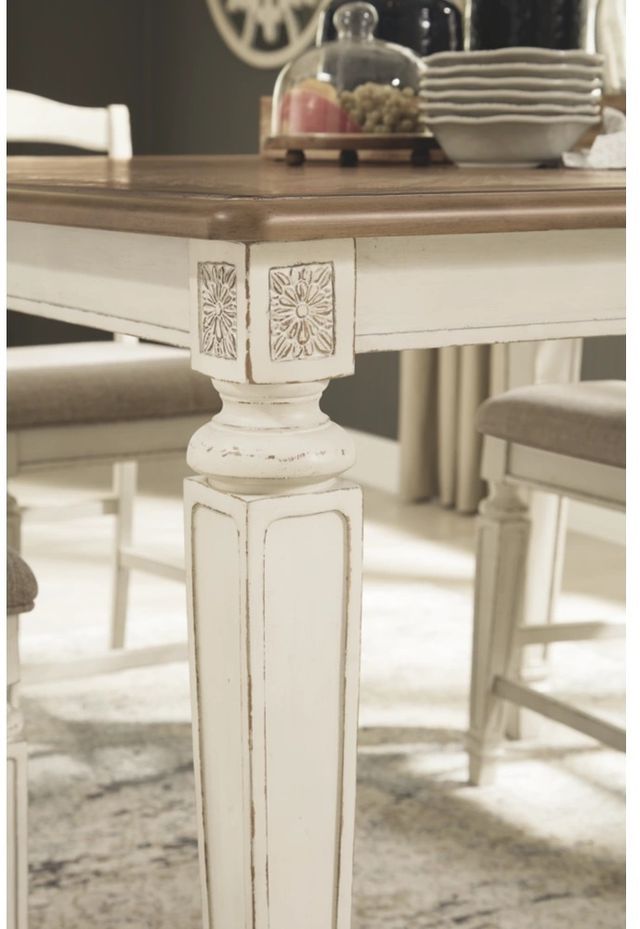 Signature Design by Ashley® Realyn Taupe Counter Height Dining Table with Chipped White Legs-2