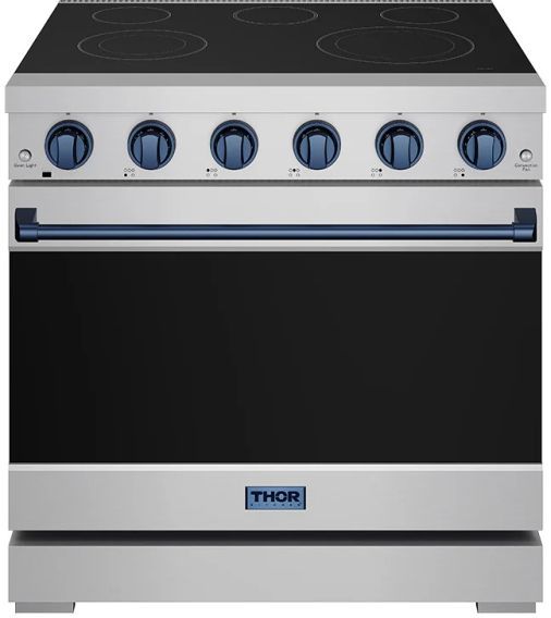 Thor Kitchen® Gordon Ramsay 36" Stainless Steel/Blue Freestanding Pro Style Electric Range-0