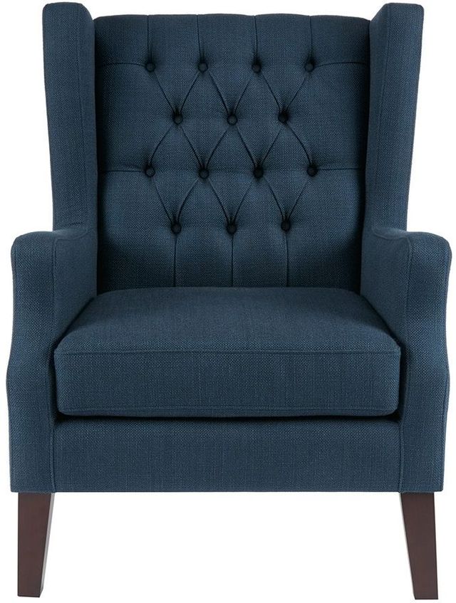 Olliix by Madison Park Navy Maxwell Button Tufted Wing Chair-0