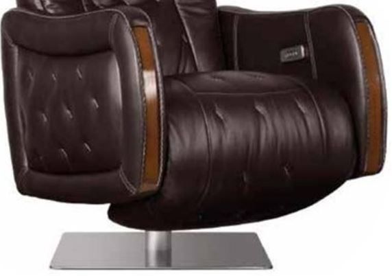Fornirama 78 Dark Brown Power Swivel Recliner with Power Adjustable Headrest-1
